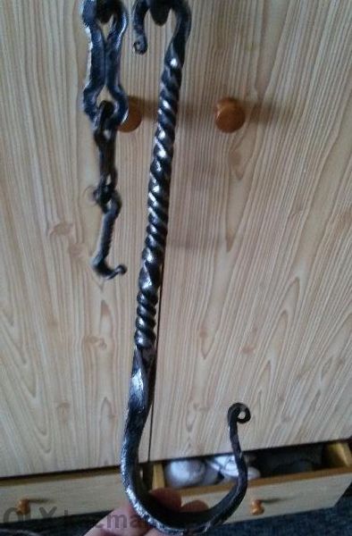 Автентична верига за огнище от ковано желязо става за декорация на мех