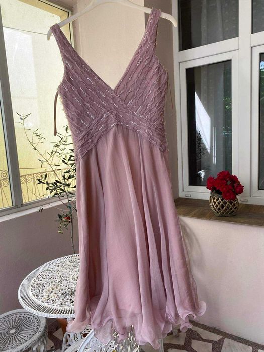 Rochie roz matase marime xs/s