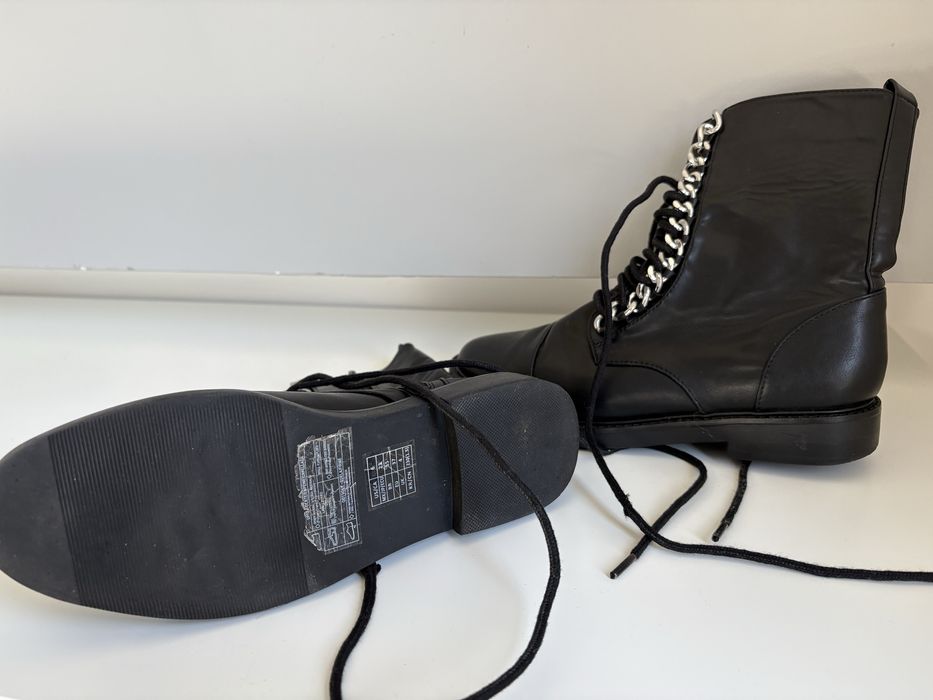 Черни ZARA кожени боти ботуши  Casadei City