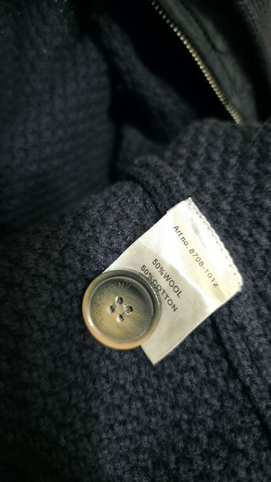 Cardigan/jacheta tricotata barbati, 50% lana, bleumarin Park Lane, M