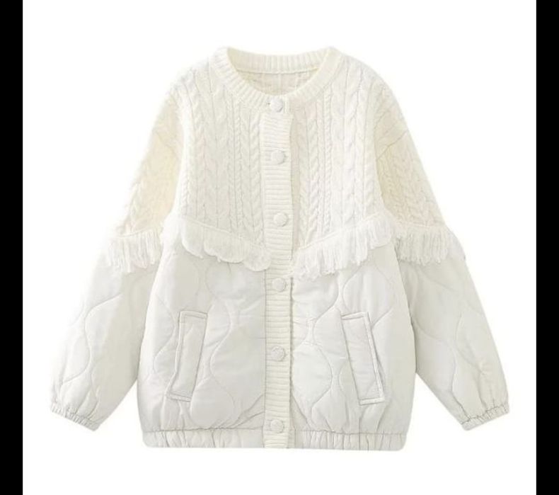 Кардиган коричневый,  белый