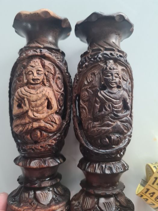 Set vaze din lemn exotic handmade