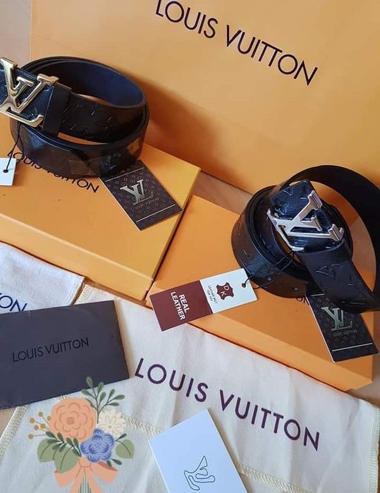 Curea piele naturala unisex  logo metalic,cutie,saculet