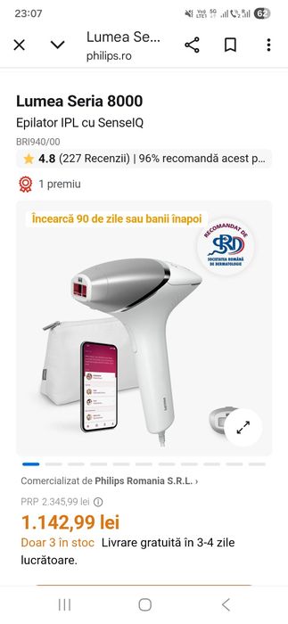 Epilator Laser Philips Lumea Prestige