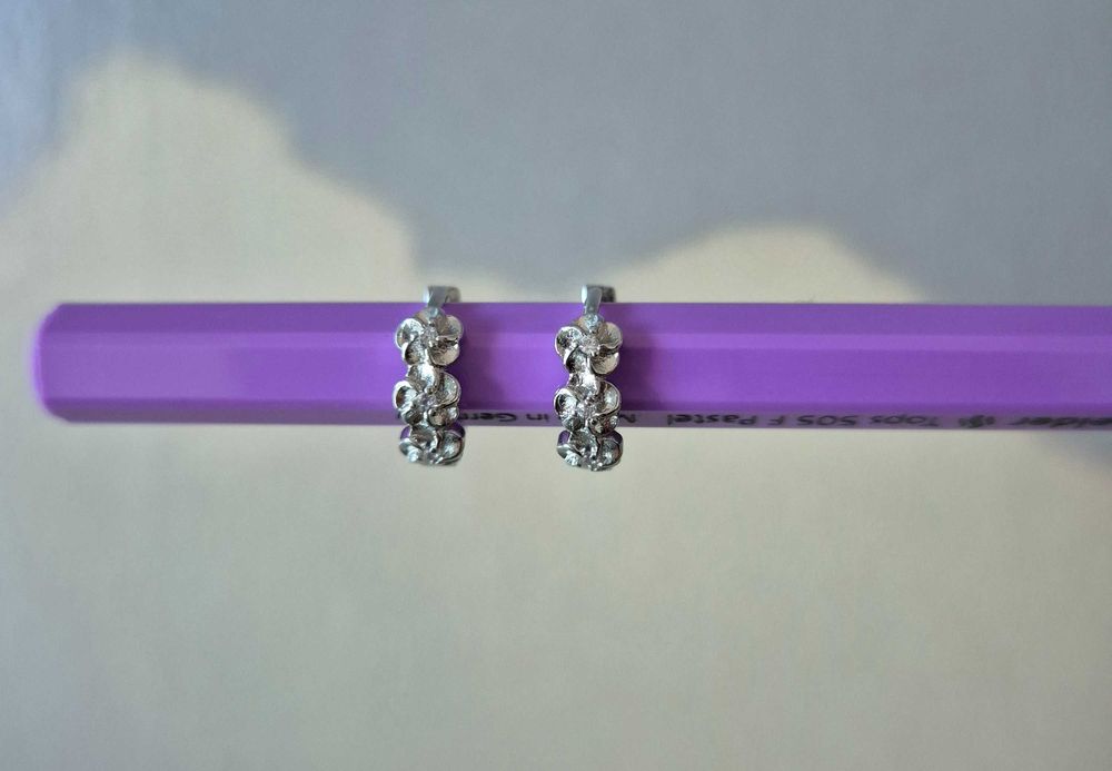 Нови сребърни обици сребърни обеци сребърни халки с камъчета