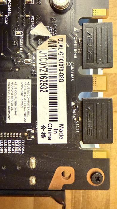 Видеокарта Nvidia ASUS GeForce GTX 1070 DUAL OC