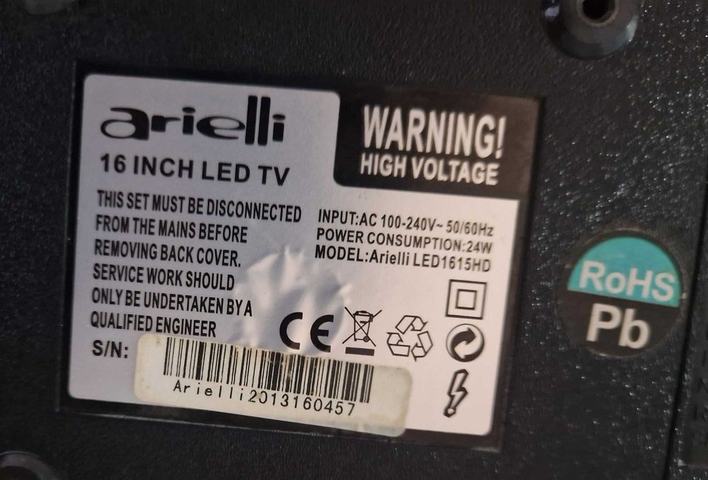 LED-HD Телевизор Arielli  16" 12V / 220V