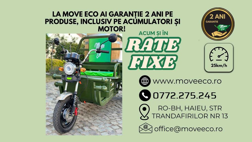 Triciclu electric omologat limitat 25 km/h MoveEco - FARA PERMIS