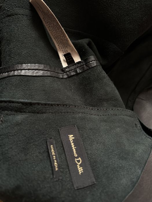 Черно кожено яке Massimo Dutti