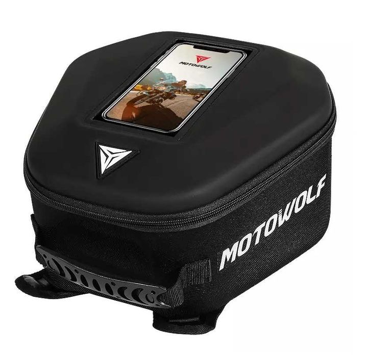 Geanta rezervor moto Motowolf impermeabila buzunar transparent telefon