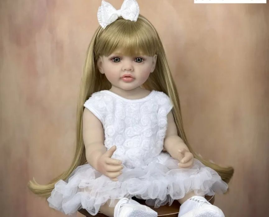 INOFJES 55см 22инча Пълномеко Винилово Тяло Реборн Бебе Красива Кукла