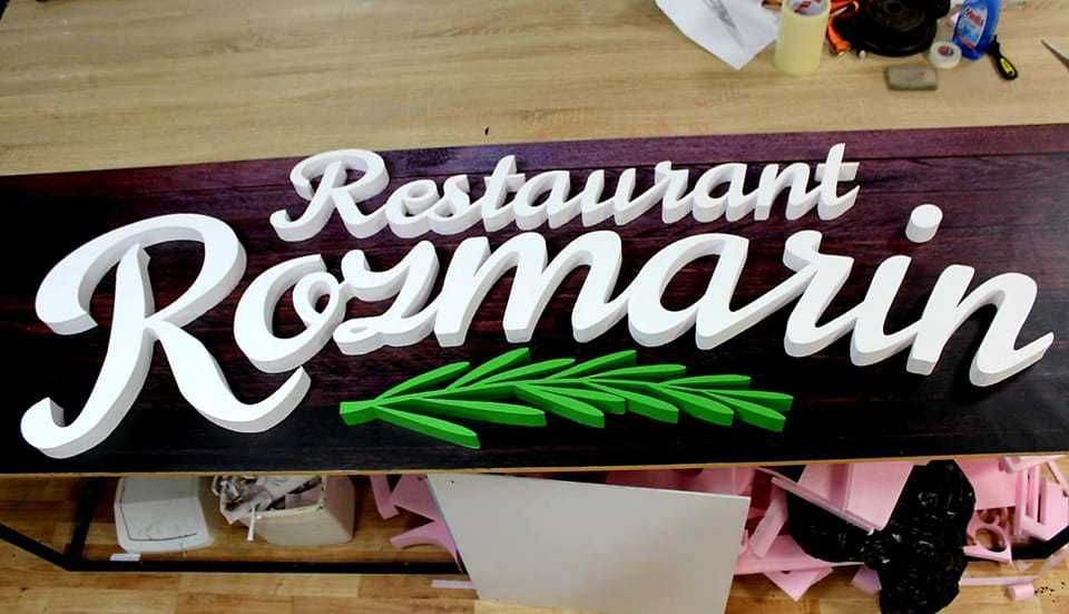 Рекламни боядисани обемни букви и символи от фибран 36лв.