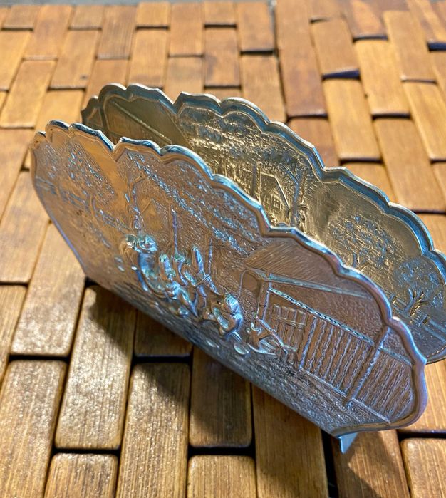 #1503# Държач за салфетки. Винтидж. Посребрена. От Дания