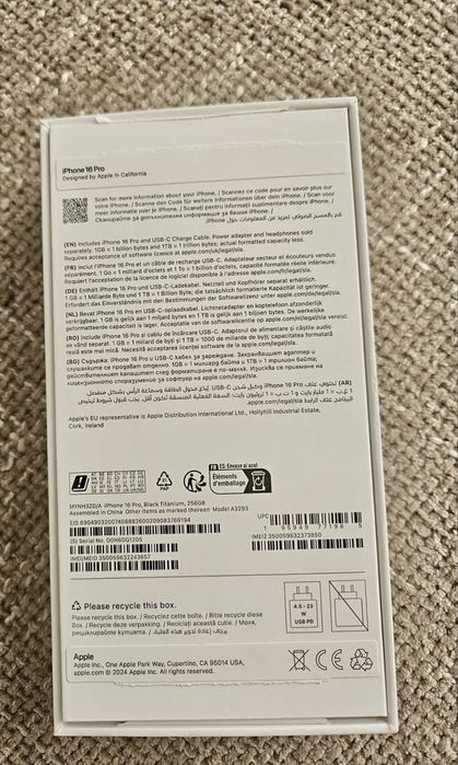 Iphone 16 pro 256gb Black Titanium