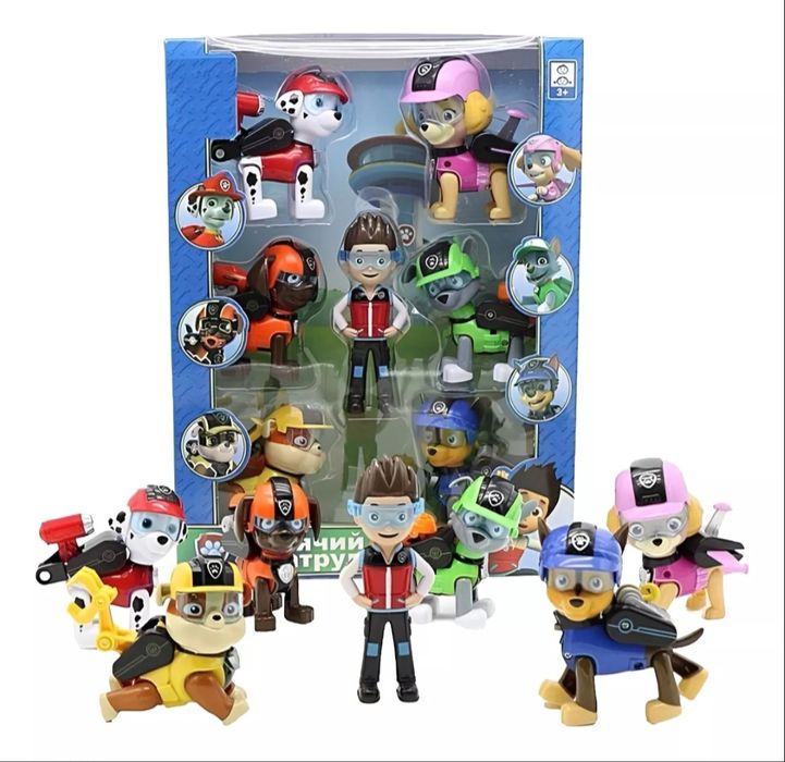 Голям комплект Фигурки Пес Патрул и Райдър Paw Patrol кученца с Райдър