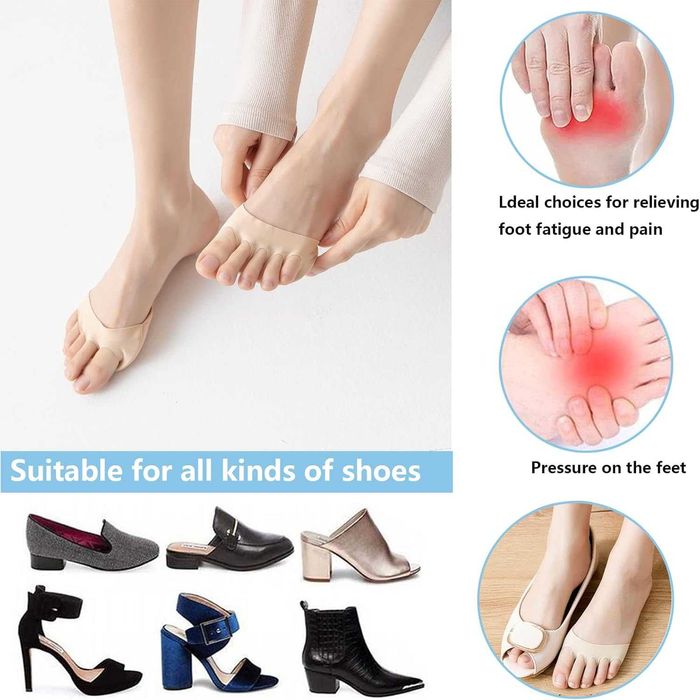 Set 2 perechi Pernite metatarsiene cu separator de degete unisex bej