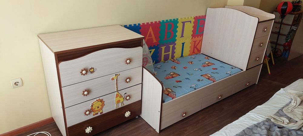 Трансформираща бебешка кошара Dizain Baby "Джунгла" 3 в 1