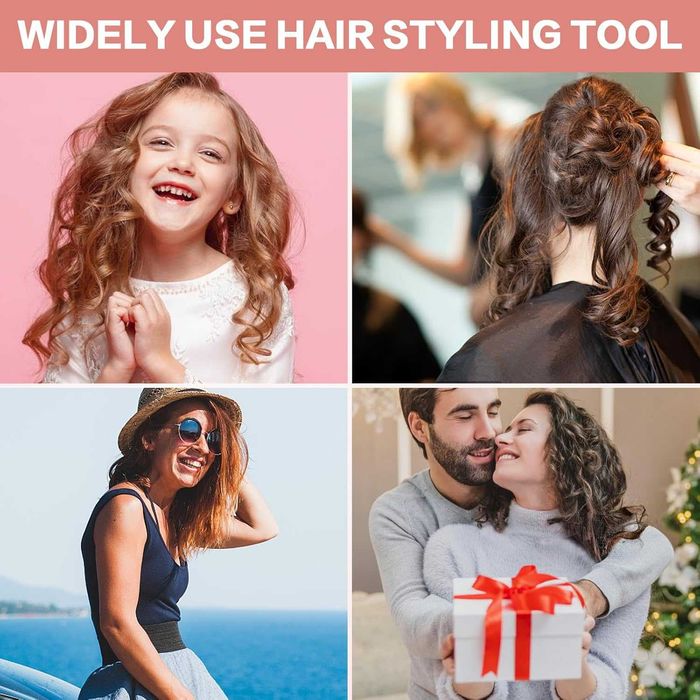 Керамична маша за коса с ръкавица DAN Technology, розово злато, 16 mm