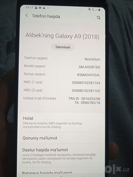 Samsung a9 2018 yil