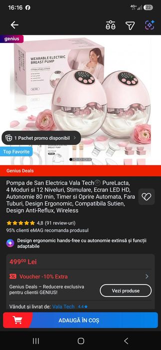 Pompa de sani hands free noua, doar probata