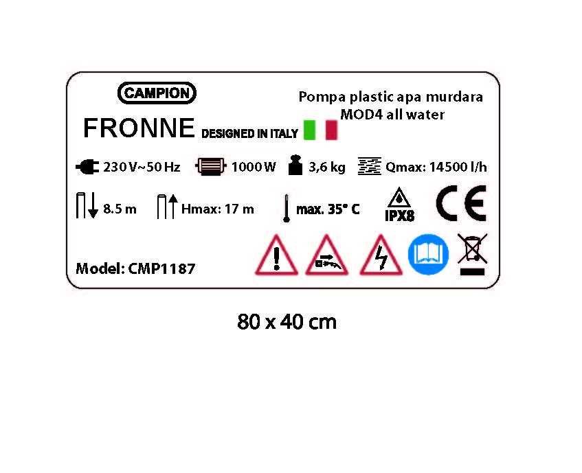 Pompa pentru apa murdara1000W Inaltime pompare 17m cu flotor