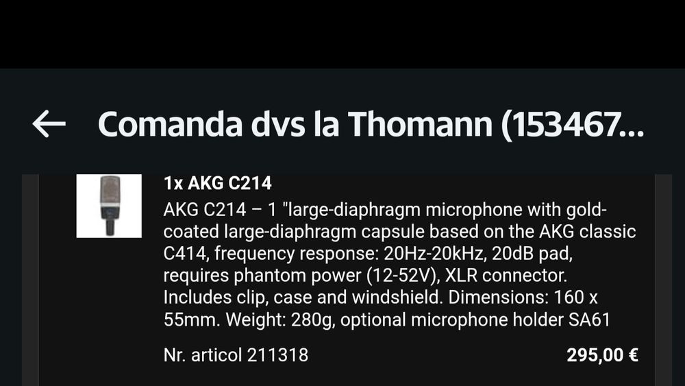 Microfon Studio AKG C214