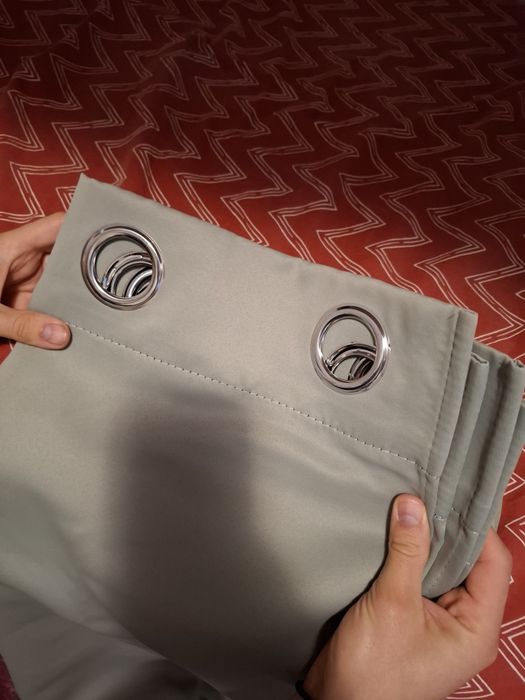Draperii cu inele culoarea verde salvie