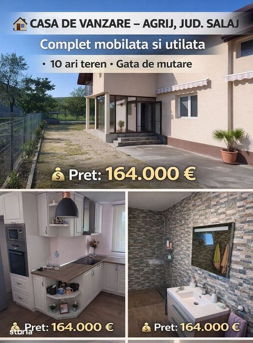 Casa noua de vanzare , pret 164000euro