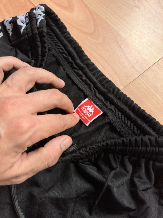 Pantaloni popper pants joggers trousers tearaway retro Kappa omini logo wide leg logo tape size XS