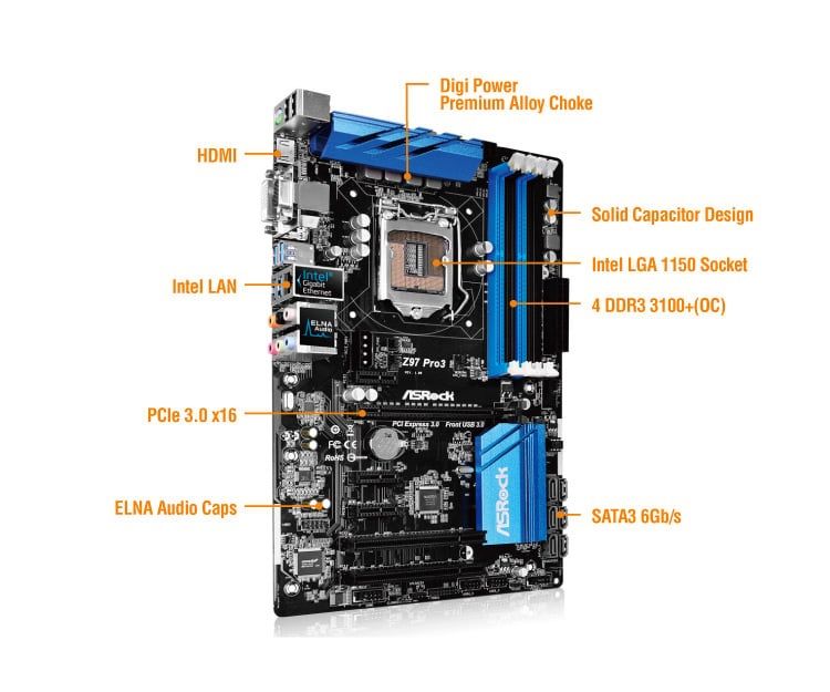 Дънна платка Asrock Z97 Pro 3