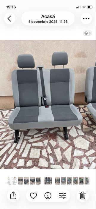 Banchete interior VWTransporter T5 Caravelle 3Lcuri 2Locuri 1 loc