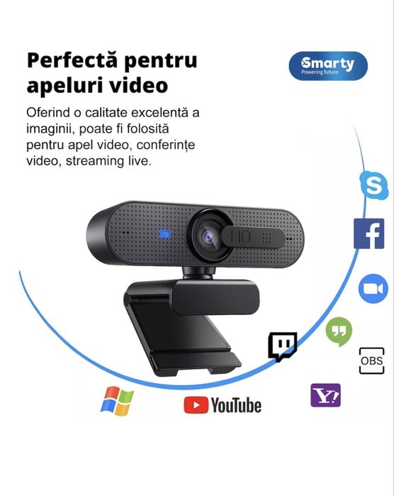 Camera Web Smarty® Jelly C-Vision Pro,microfon incorporat, rotire 360