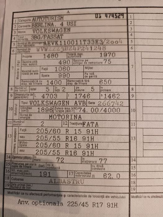 Vand Pasat 2003 pentru dezmembrat