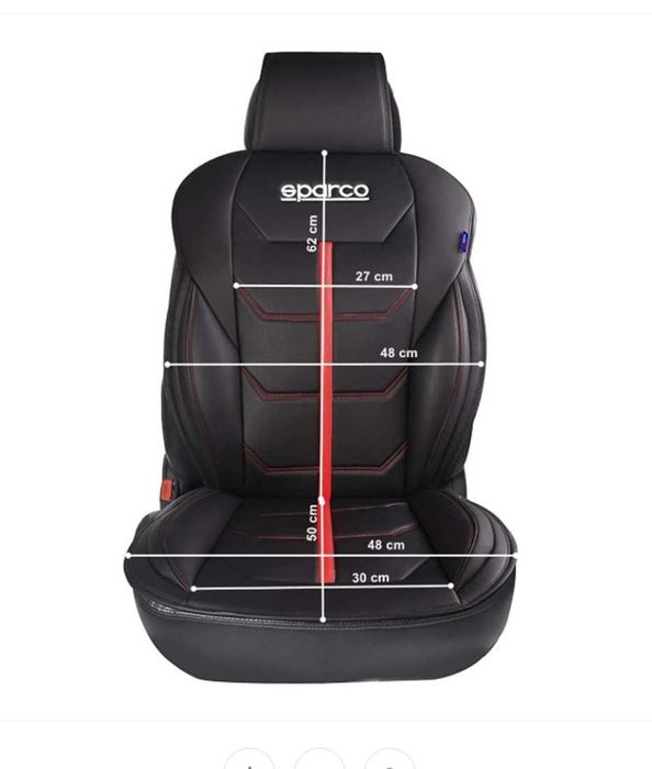 Универсална подложка за седалка Sparco - Черно/Червено.