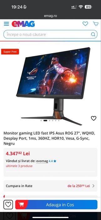 Monitor Asus Rog 360hz