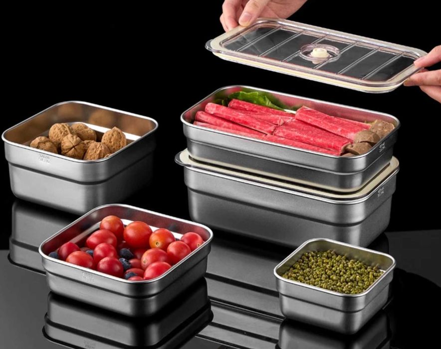 Caserola inox 316 premium Alimente Portabila lunch box frigider 1600ml