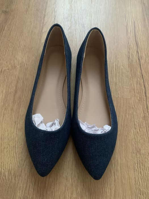 Дамски равни обувки ,,балеринки”- сини/ дънков цвят