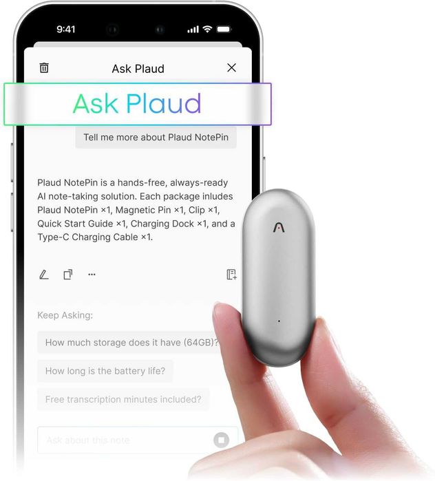 Диктофон с искусственным интеллектом PLAUD NotePin! Новый запечатанный