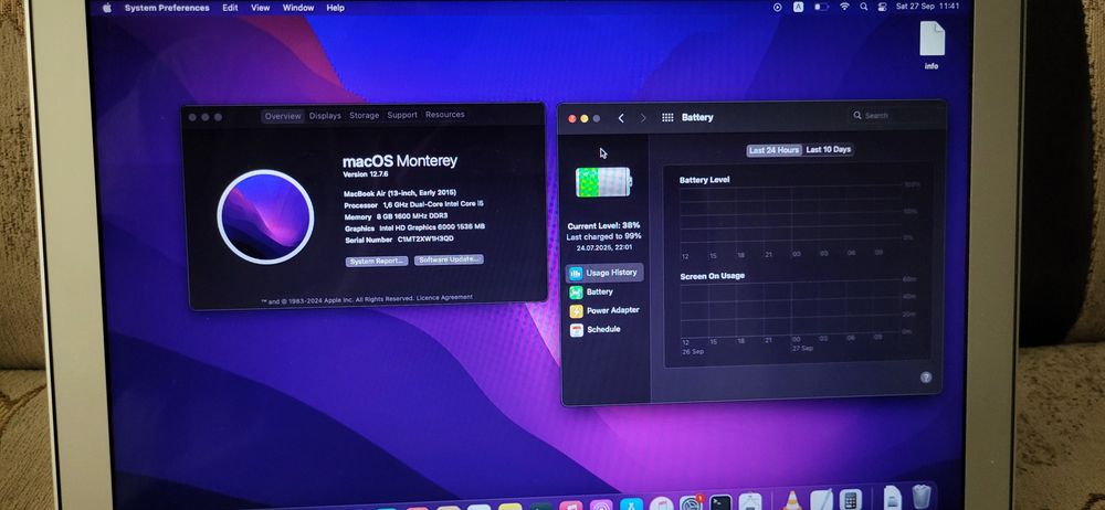 Macbook Air 2015 8GB RAM 128GB Stocare