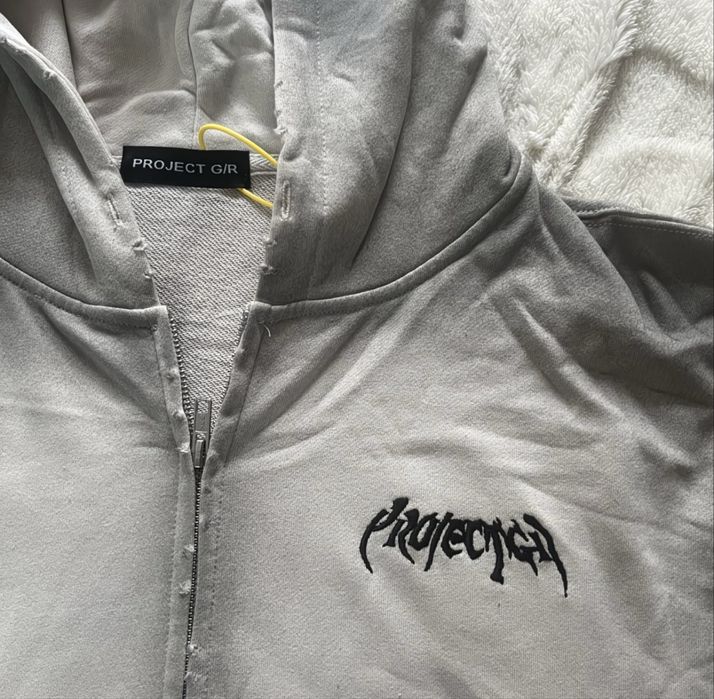Project g/r zip hoodie white