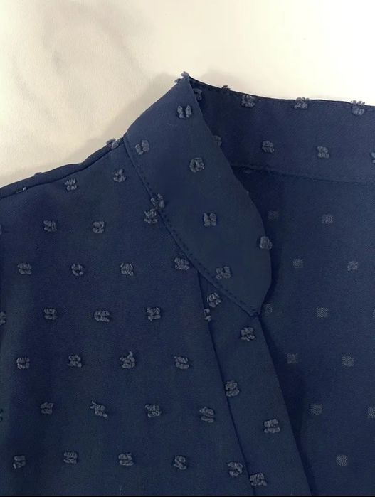 Синя риза с къс ръкав