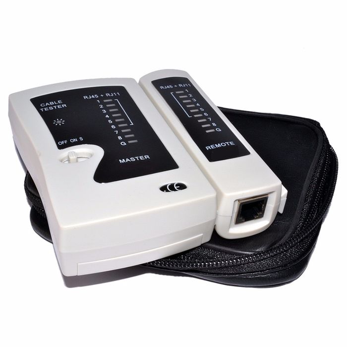 Tester Cabluri Netrack,RJ11/RJ12/RJ45 BNC/UTP/FTP/STP,Nou Alb cu Negru