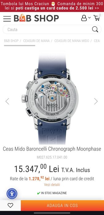 Vând MIDO Baroncelli, Automatic, cronograf, moonphase, triple calendar