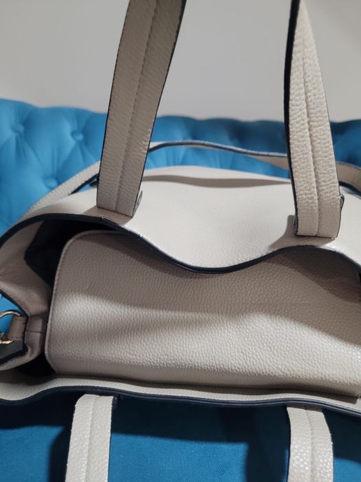 Geantă damă bej/nude tip Tote (încap documente A4 / Laptop) H&M