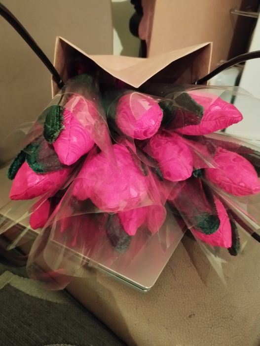 Тюльпаны из ткани