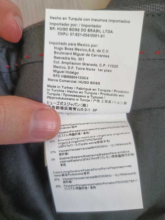 Pantaloni Hugo Boss Lenon Regular Fit Wool Blend Suit Trousers Size 46