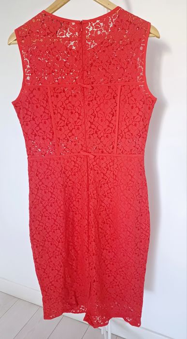 Rochie NISSA dantelă roșie ocazie cocktail botez