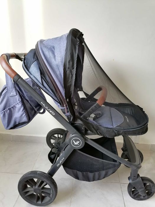 Бебешка количка MUUVO с UV защита 50+, летен и зимен кош + 2 ПОДАРЪКА