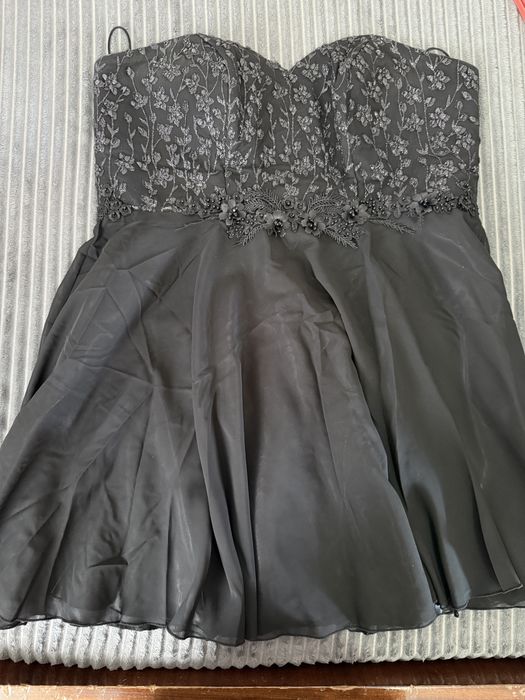 Дамска черна официална къса рокля