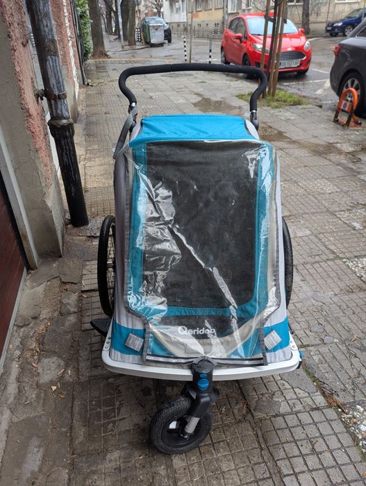 Байк трейлър, ремарке за колело за две деца - немска марка Qeridoo